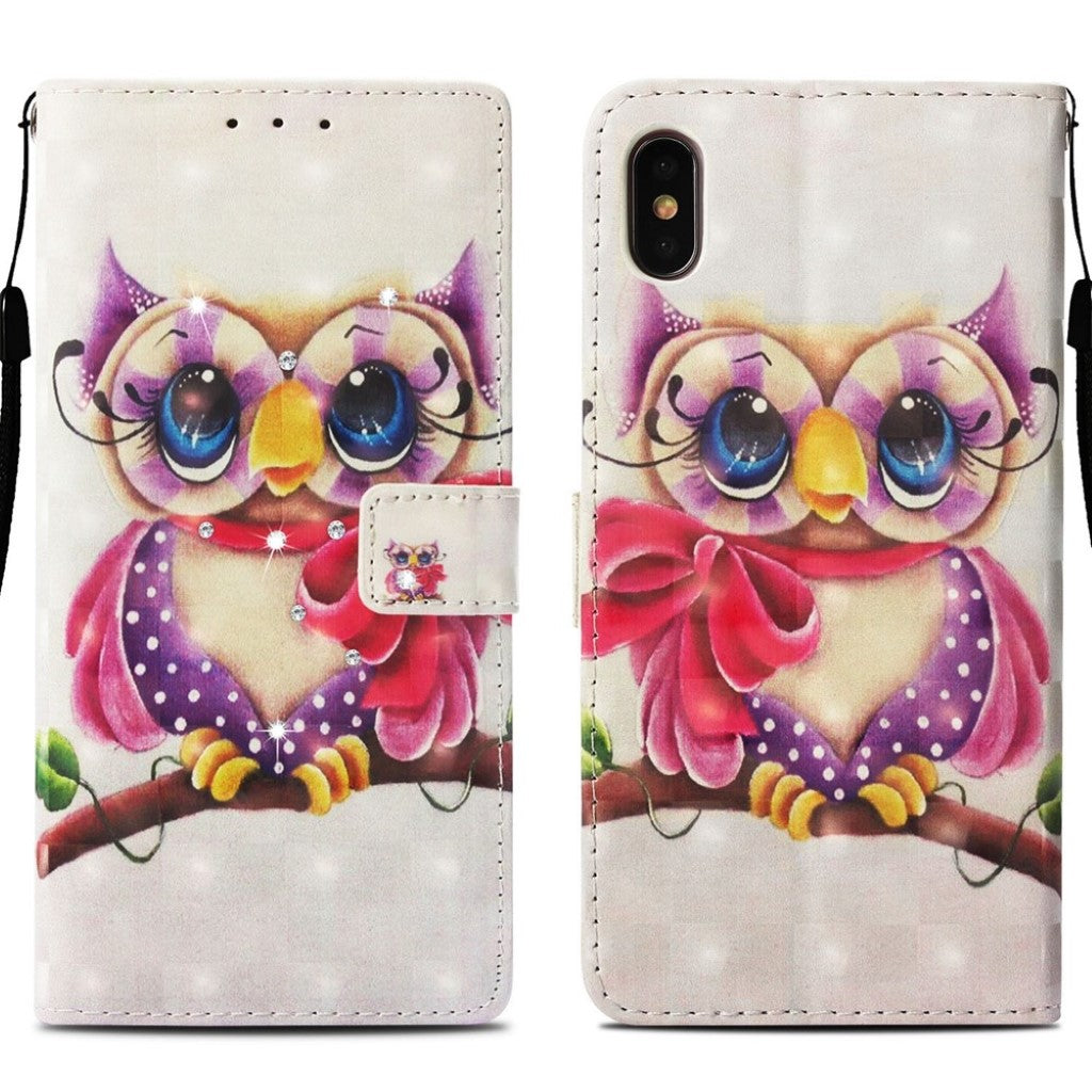 Rhinestone leather wallet case for iPhone XS Max