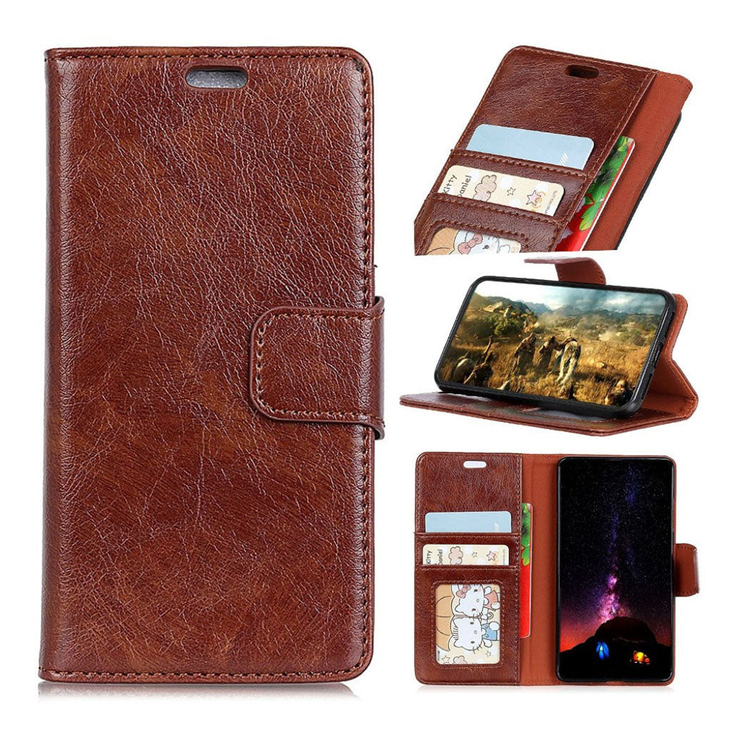 Genuine leather wallet case for iPhone XR