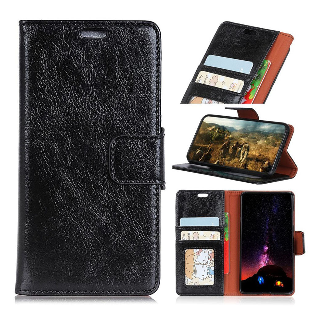 Genuine leather wallet case for iPhone XR